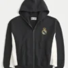 Boxy Real Madrid CF Grafik-Kapuzenjacke mit Reißverschluss