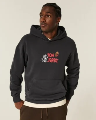 Boxy Tom und Jerry Grafik-Hoodie