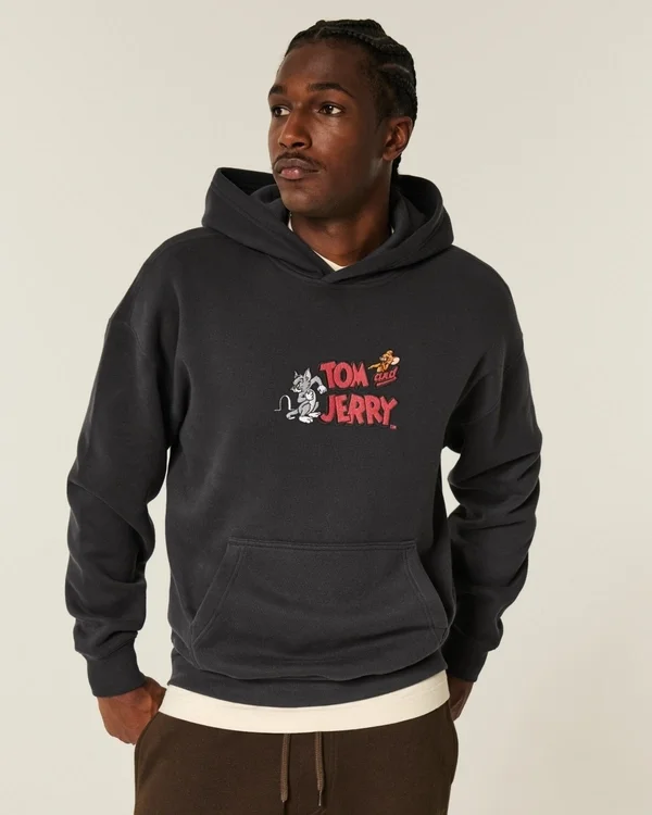 Boxy Tom und Jerry Grafik-Hoodie Boxy Tom und Jerry Grafik-Hoodie