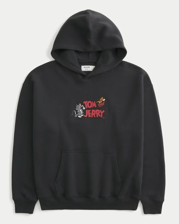 Boxy Tom und Jerry Grafik-Hoodie Boxy Tom und Jerry Grafik-Hoodie