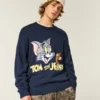 Boxy Tom und Jerry Grafik-Pullover Boxy Tom und Jerry Grafik-Pullover