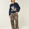 Boxy Tom und Jerry Grafik-Pullover Boxy Tom und Jerry Grafik-Pullover