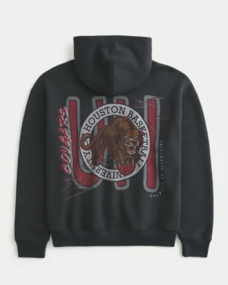 Boxy University of Houston Cougars Basketball Graphic Hoodie