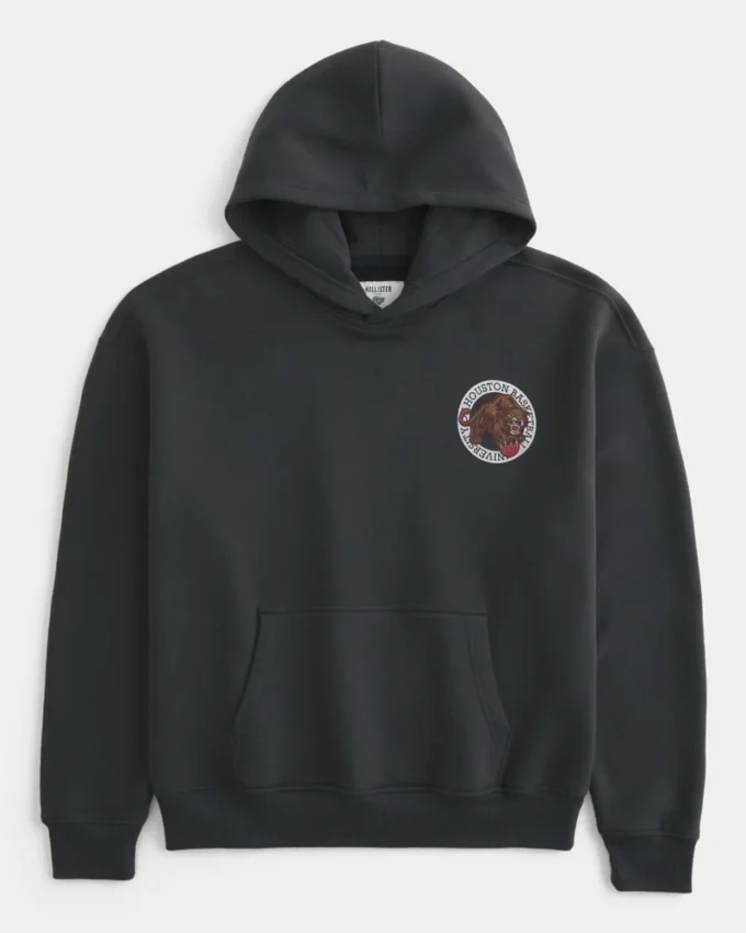 Boxy University of Houston Cougars Basketball Graphic Hoodie Boxy University of Houston Cougars Basketball Graphic Hoodie