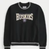 Boxy University of Washington Huskies Graphic Crew Sweatshirt