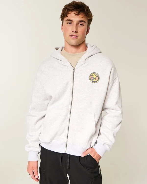 Boxy Zip-Up Club América Las Águilas Grafik-Hoodie Boxy Zip-Up Club América Las Águilas Grafik-Hoodie