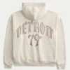 Boxy Zip-Up Detroit 79 Graphic Hoodie