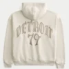 Boxy Zip-Up Detroit 79 Graphic Hoodie