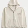 Boxy Zip-Up Detroit 79 Graphic Hoodie