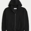 Boxy Zip-Up Good Luck Graphic Hoodie Boxy Zip-Up Good Luck Graphic Hoodie