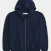 Boxy Zip-Up Number Graphic Hoodie Boxy Zip-Up Number Graphic Hoodie