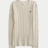 Cable-Knit Heart Crew Sweater Cable-Knit Heart Crew Sweater