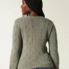 Cardigan mit Ösen und Rundhalsausschnitt Cardigan mit Ösen und Rundhalsausschnitt
