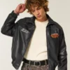Casino Graphic Vegan Leather Jacket Casino Graphic Vegan Leather Jacket