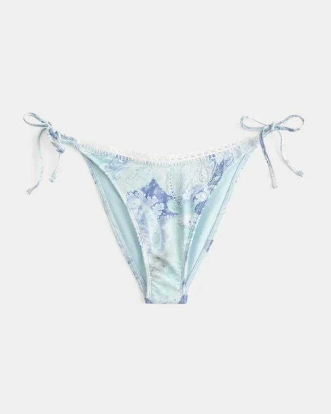 Cheeky-Bikiniunterteil mit seitlichen Bändern im Häkelstil
