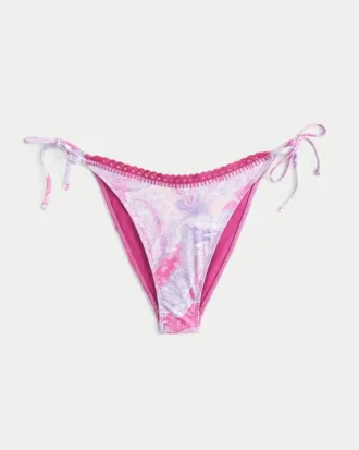 Cheeky-Bikiniunterteil mit seitlichen Bändern im Häkelstil