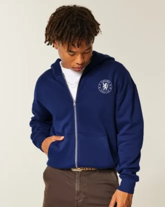 Chelsea Football Club Grafik-Kapuzenjacke mit Reißverschluss