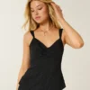 Chiffon-Tanktop mit Spitzenbesatz