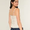 Chiffon-Tanktop mit Spitzenbesatz