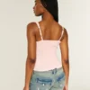 Chiffon-Tanktop mit Spitzenbesatz