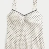 Chiffon-Tanktop mit Spitzenbesatz