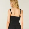 Chiffon-Tanktop mit Spitzenbesatz