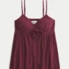 Crinkle Shine Flyaway Babydoll Top Crinkle Shine Flyaway Babydoll Top