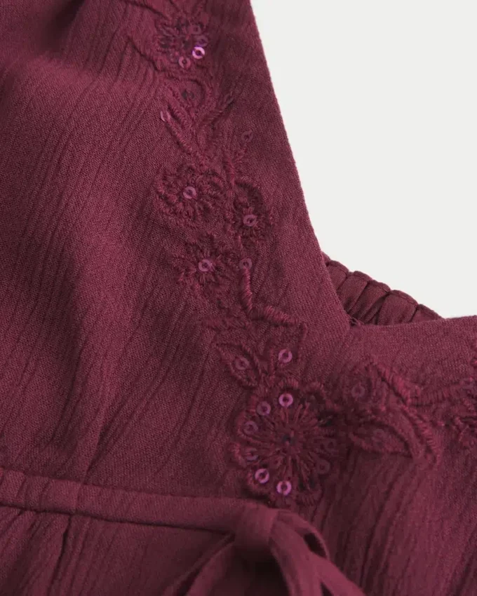Crinkle Shine Flyaway Babydoll Top Crinkle Shine Flyaway Babydoll Top