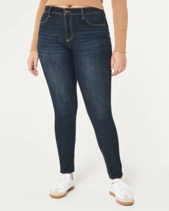 Curvy High-Rise Dark Wash Jean-Leggings