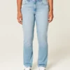 Curvy High-Rise Distressed Light Wash Straight Jeans