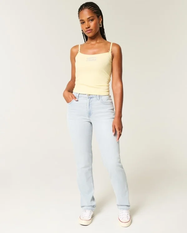 Curvy High-Rise Light Wash Straight Jeans Curvy High-Rise Light Wash Straight Jeans