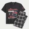 Dale Earnhardt NASCAR Grafik-T-Shirt & Flanell-Schlafanzughose im Set Dale Earnhardt NASCAR Grafik-T-Shirt & Flanell-Schlafanzughose im Set