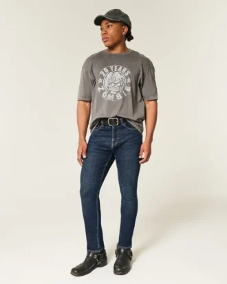 Dunkelblaue Athletic Skinny Jeans