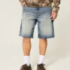 Dunkelblaue Baggy-Jeansshorts Dunkelblaue Baggy-Jeansshorts