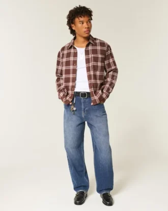 Dunkelblaue Skater-Baggy-Jeans