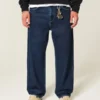 Dunkelblaue Skater-Baggy-Jeans