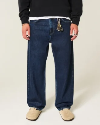 Dunkelblaue Skater-Baggy-Jeans