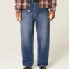 Dunkelblaue Skater-Baggy-Jeans