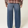 Dunkelblaue Skater-Baggy-Jeans