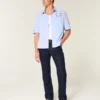 Dunkelblaue Straight-Jeans