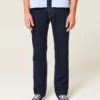 Dunkelblaue Straight-Jeans