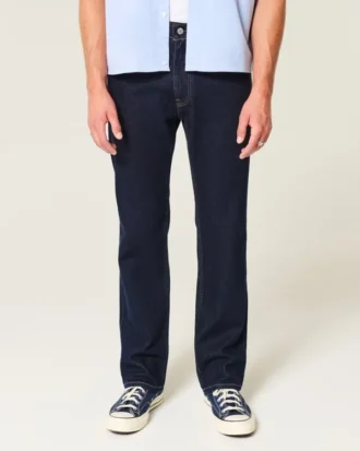 Dunkelblaue Straight-Jeans