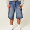 Dunkelblaue, superbaggy Jeansshorts Dunkelblaue, superbaggy Jeansshorts