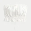 Easy Crop Trägerloses Tube-Top mit Spitzeneinsatz Easy Crop Trägerloses Tube-Top mit Spitzeneinsatz
