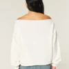 Easy Double Off-the-Shoulder Miami Graphic Sweatshirt