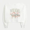 Easy Double Off-the-Shoulder Miami Graphic Sweatshirt