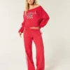 Easy Double Off-the-Shoulder Sweatshirt mit Grafik der University of Georgia