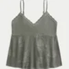 Easy Needlepoint-Style Halter Babydoll Cami Easy Needlepoint-Style Halter Babydoll Cami