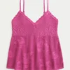 Easy Needlepoint-Style Halter Babydoll Cami Easy Needlepoint-Style Halter Babydoll Cami