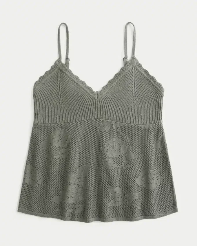 Easy Needlepoint-Style Halter Babydoll Cami Easy Needlepoint-Style Halter Babydoll Cami